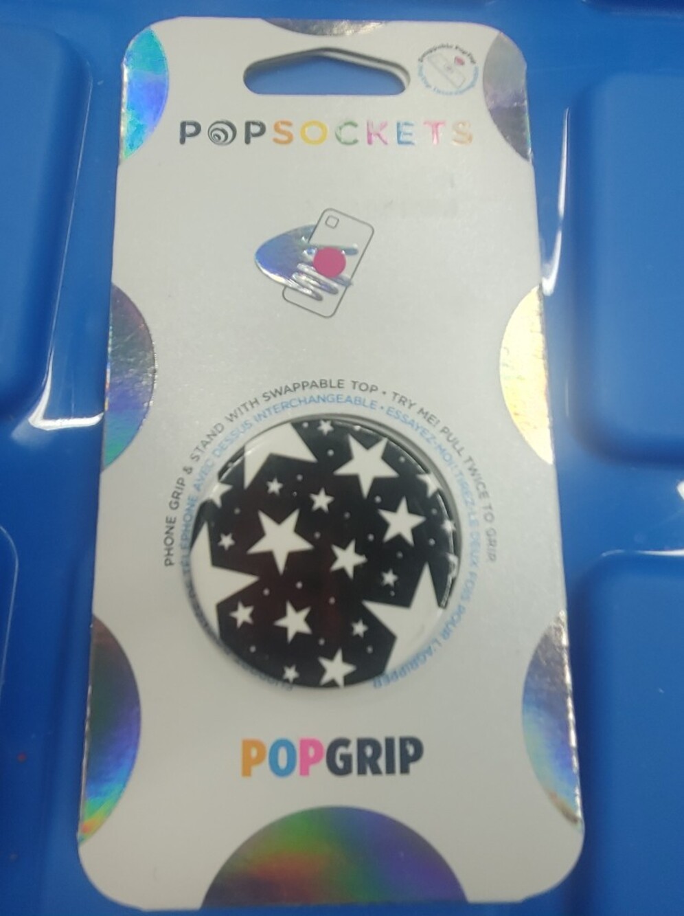 PopSockets PopGrip Black and White Star Phone Grip